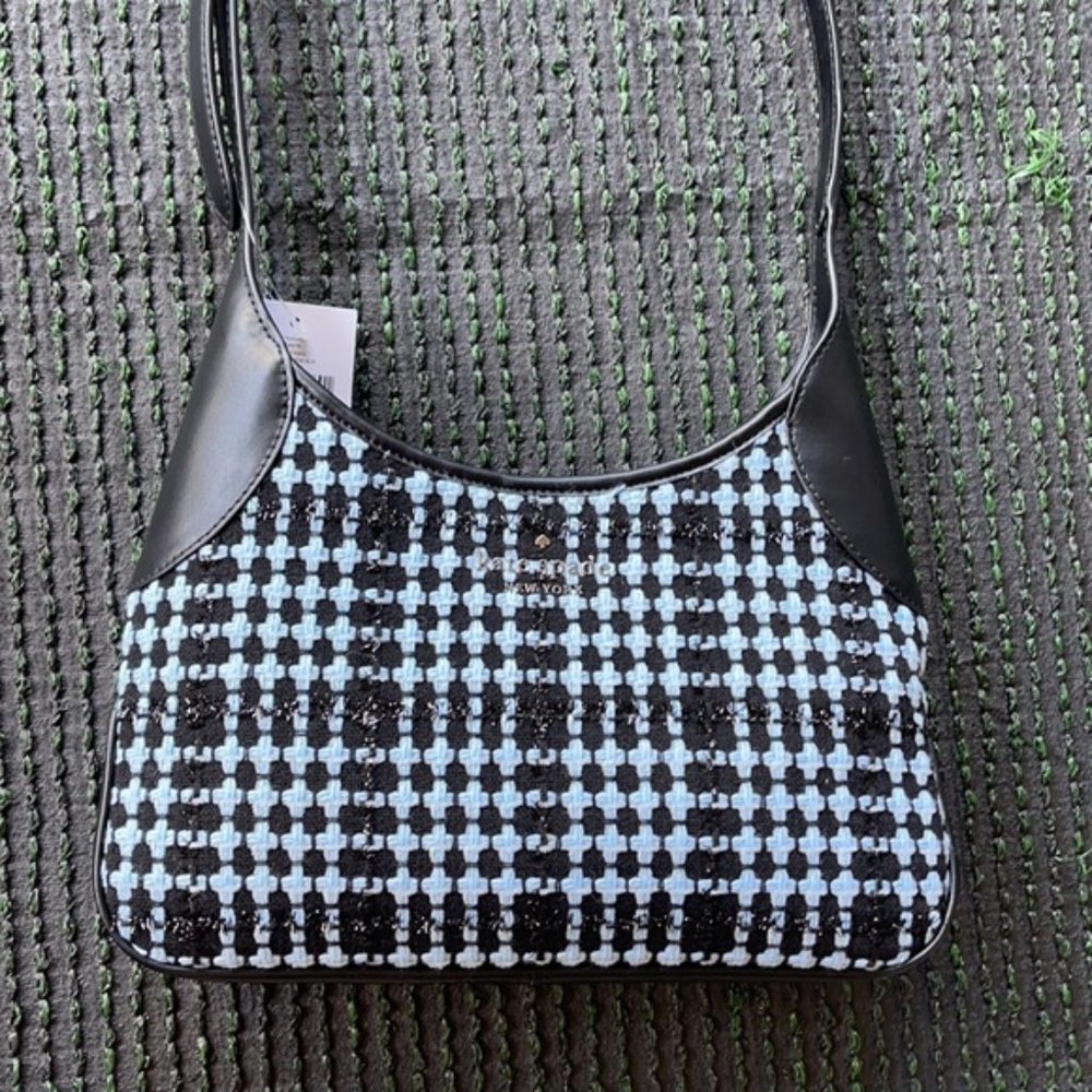 Kate Spade Crossbody Tweed Fabric Blue Multi - Picture 10 of 16